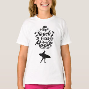 Camiseta A Praia Me Dá Propósito Surfe Minimalista