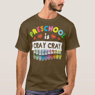 Camiseta A Pré-Escola Crayons é Cray Cray Happy Primeiro 