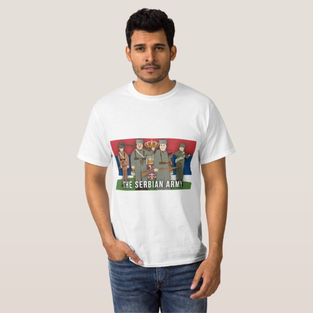 Camiseta A Primeira Guerra Mundial sérvio do factor do (Frente Completa)