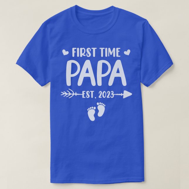 Camiseta A Primeira Vez Que Papá Est 2023 Logo Será Papa Gê (Frente do Design)