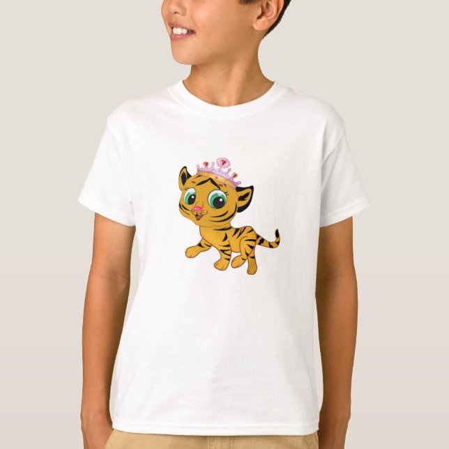 Camiseta A princesa Tigre Tigress Menina T-shirt (Frente)