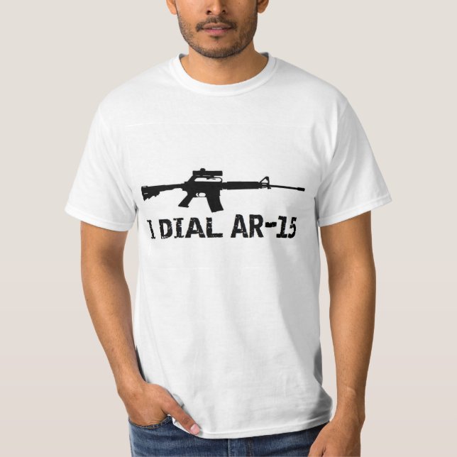 Camiseta A PRO ARMA AR-15 da alteração Ar15 ò "EU DISCO" (Frente)