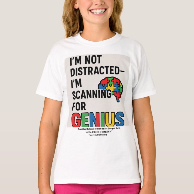 Camiseta A prosperar com o ADHD "EU NÃO ESTOU DIVIDIDO" (Frente)