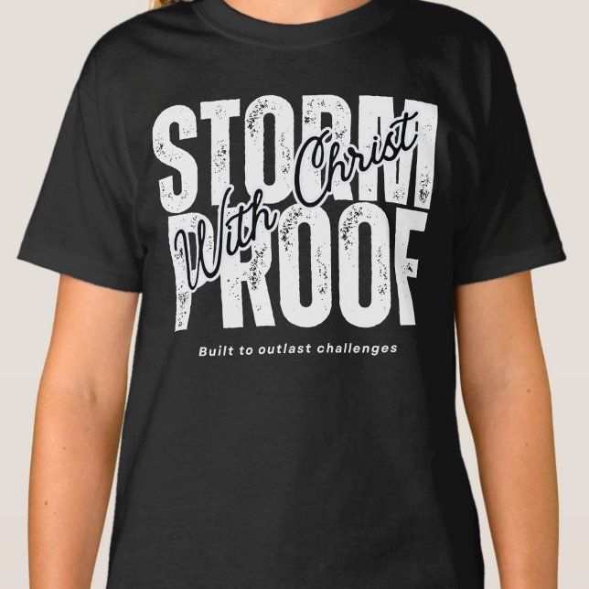 Camiseta À Prova de Tempestade Com Cristo Gratidão Fé Deus  (Criador carregado)