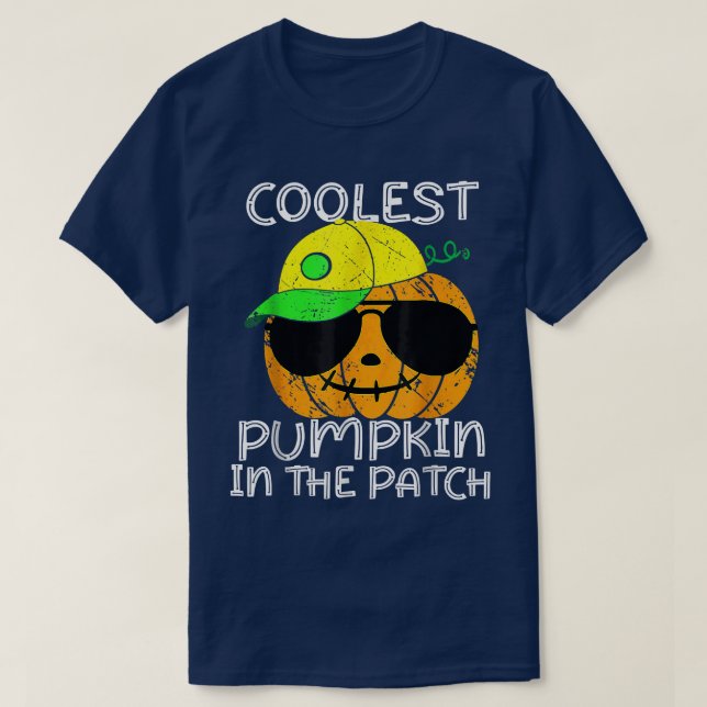 Camiseta A Pumpkin Mais Fria Do Patch Halloween Meninas (Frente do Design)