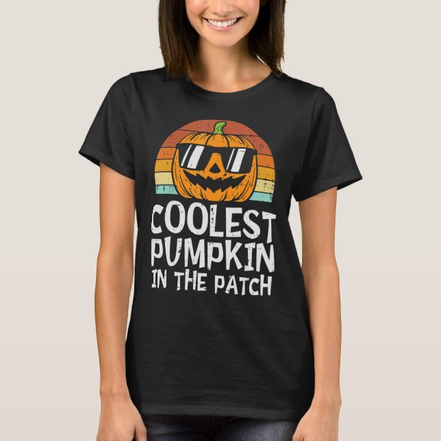 Camiseta A Pumpkin Mais Fria Do Patch Halloween Meninas (Frente)