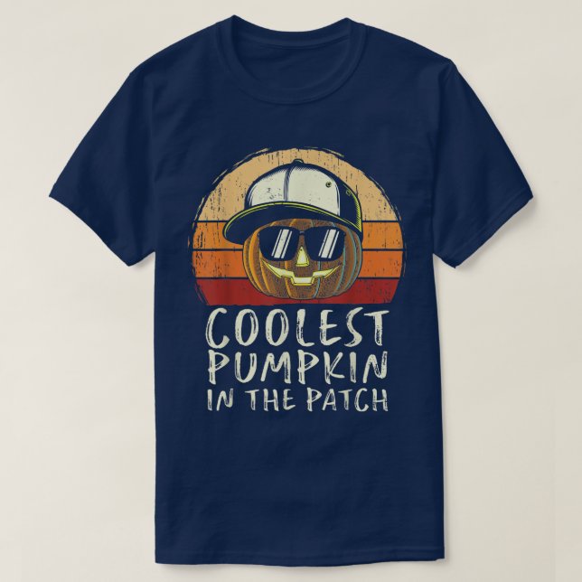 Camiseta A Pumpkin Mais Fria No Hallowee Dos Meninos Da Pat (Frente do Design)