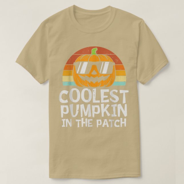 Camiseta A Pumpkin Mais Fria No Hallowee Dos Meninos Da Pat (Frente do Design)