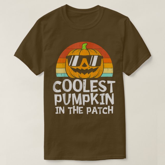 Camiseta A Pumpkin Mais Fria No Hallowee Dos Meninos Da Pat (Frente do Design)