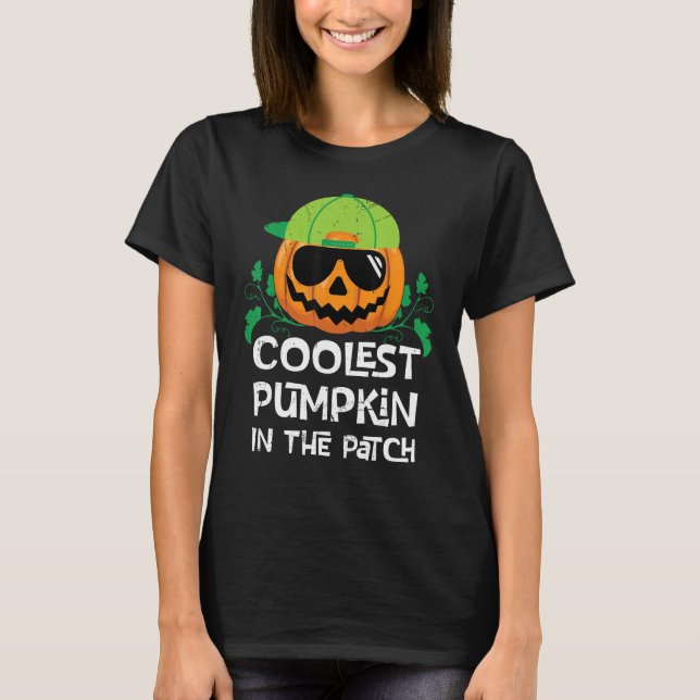 Camiseta A Pumpkin Mais Fria No Hallowee Dos Meninos Da Pat (Frente)