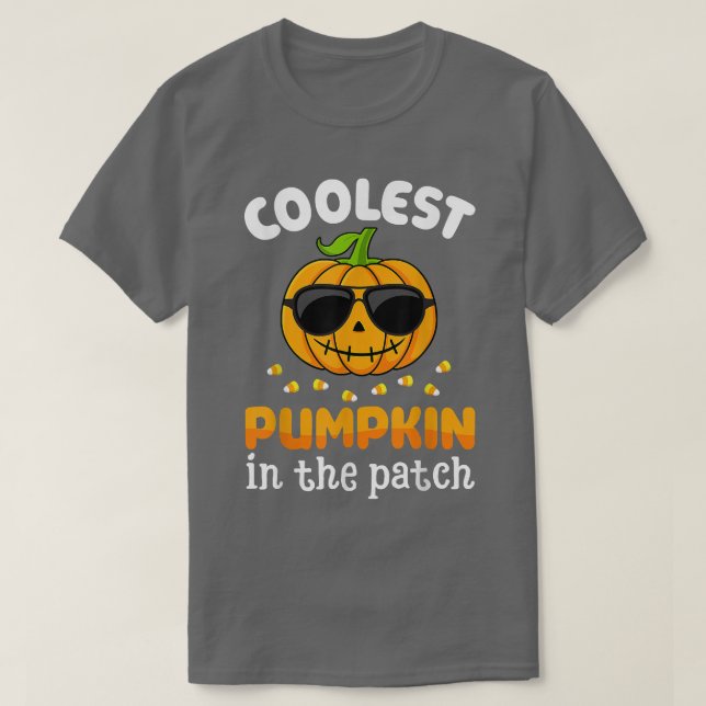 Camiseta A Pumpkin Mais Fria No Patch Halloween Meninas (Frente do Design)