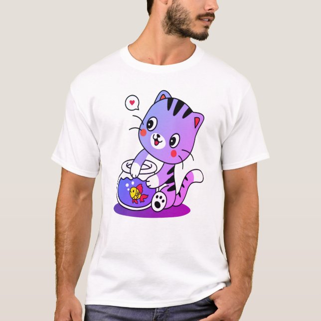 Camiseta A Purrfect Cat Design (Frente)