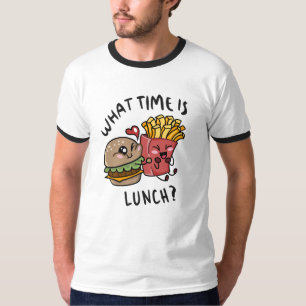 Camiseta A que horas é o almoço