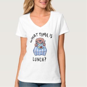 Camiseta A que horas é o almoço