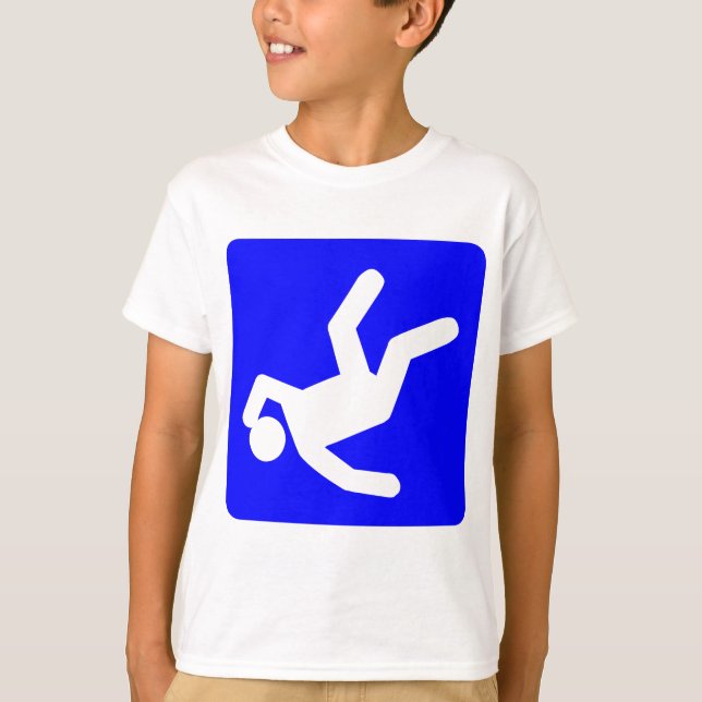 Camiseta A queda do homem - azul (Frente)