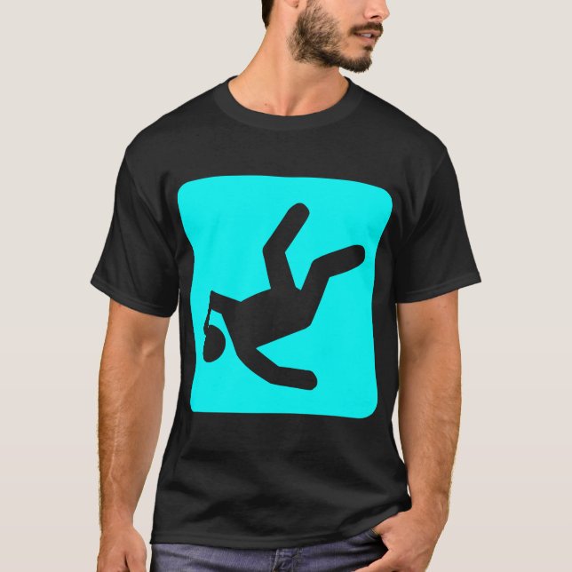 Camiseta A queda do homem - ciano (Frente)
