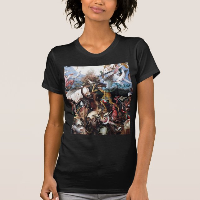 Camiseta A queda dos anjos rebelde por Pieter Bruegel (Frente)