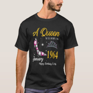 Camiseta A Queen Was Born In January 1964 High Heel 59th Bi