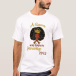 Camiseta A Queen Was Born In January 1972 50Th Birthday Wom<br><div class="desc">A Queen Was Born In January 1972 50Th Birthday Wom</div>