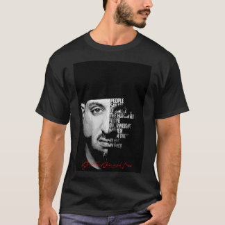 Camiseta A RA negra e branca A frase do homem robusto. T Cl