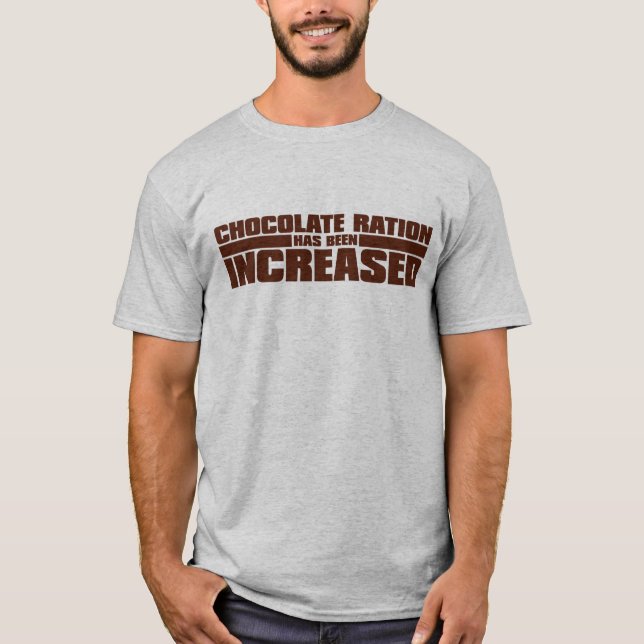 CAMISETA A RAÇÃO DO CHOCOLATE FOI AUMENTADA (Frente)