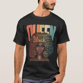Camiseta A Rainha Americana Africana Vintage Educou Forte B