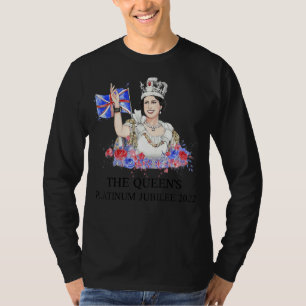 Camiseta A Rainha Britânica Flor, Bandeira Britânica Platin