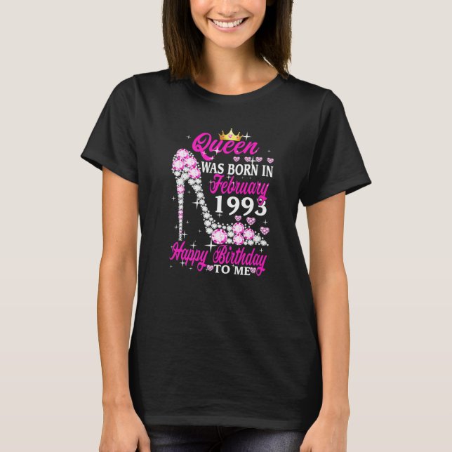 Camiseta A Rainha Foi Nascer No aniversário de 30 anos Alto (Frente)