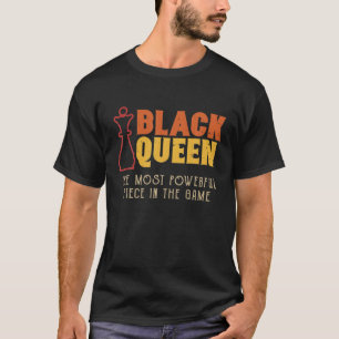 Camiseta A Rainha Negra Mais Poderosa Xadrez Afro-Americano