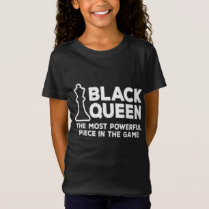 Camiseta A Rainha Negra Mais Poderosa Xadrez Afro-Americano