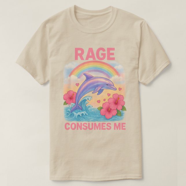 Camiseta A raiva me consome golfinho   (Frente do Design)