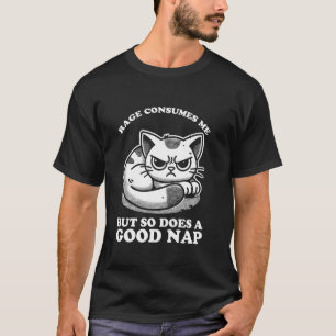 Camiseta A Raiva Me Consome Mas Também Um Bom Cochilo Gato