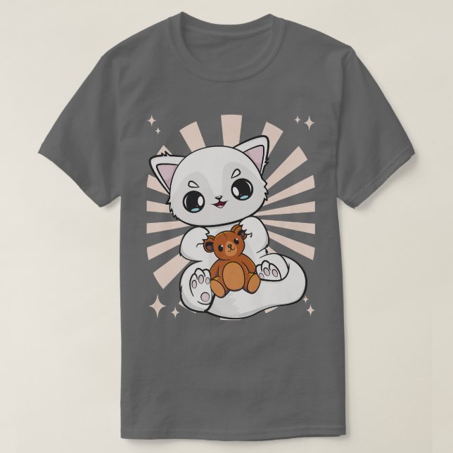 Camiseta A Raposa Árctica De Animes Bonitos Joga Com O Urso (Frente do Design)
