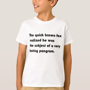 Camiseta A Raposa Marrom Rápida... Pangrama Bordado T-Shir