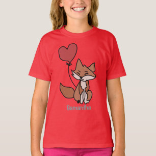 Camiseta A Raposa Solitário e o Balão do Coração   Amor