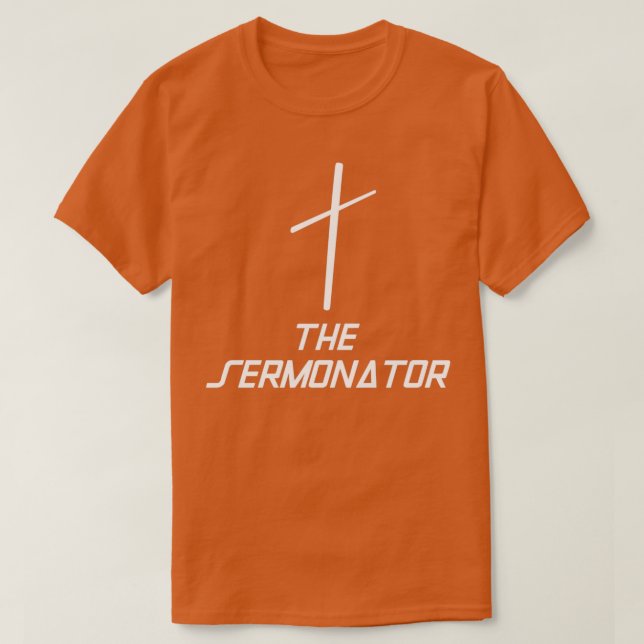 Camiseta A Religião do Pastor Sermonador (Frente do Design)