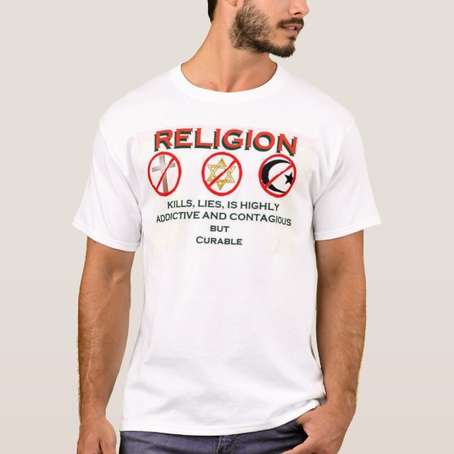 Camiseta a religião é curable (Frente)