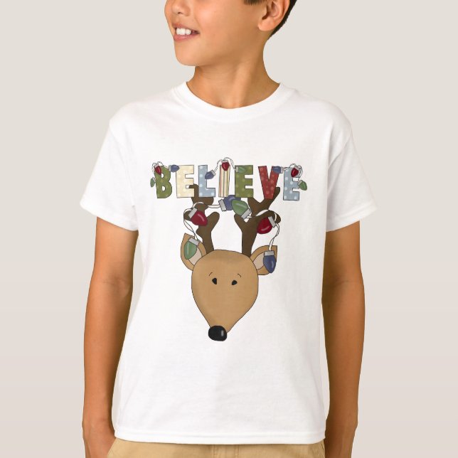 Camiseta A rena bonito do Natal de Brown acredita o feriado (Frente)