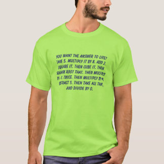 Camiseta A resposta à equação da matemática da vida
