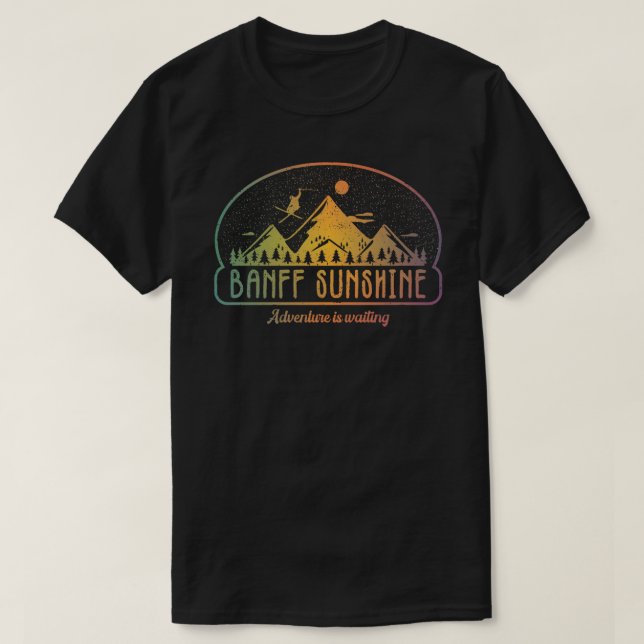 Camiseta A Retro Banff Sunshine Ski Adventure está esperand (Frente do Design)