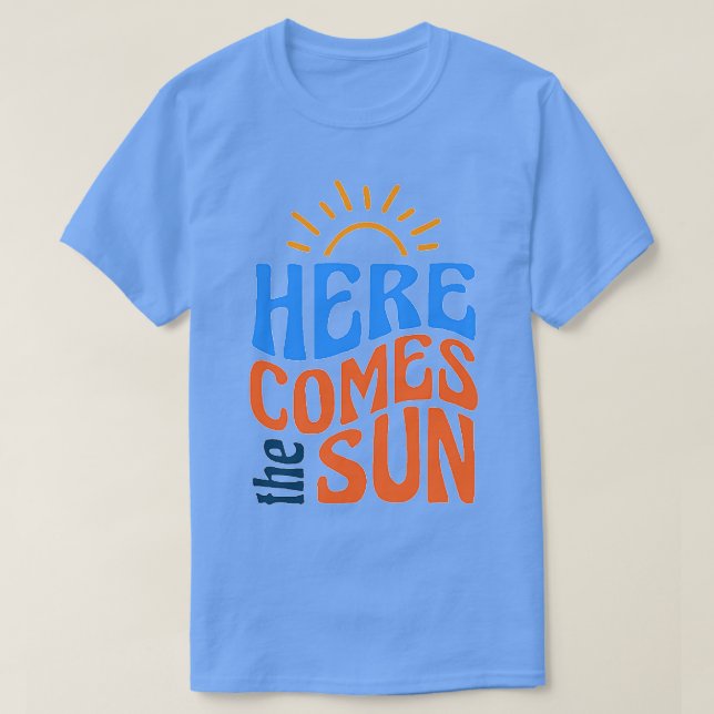 Camiseta A retrovinheta estética aqui vem o sol (Frente do Design)