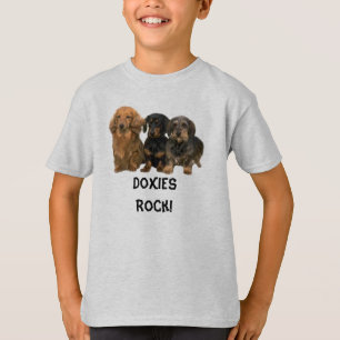 Camiseta A rocha dos Dachshunds caçoa o t-shirt