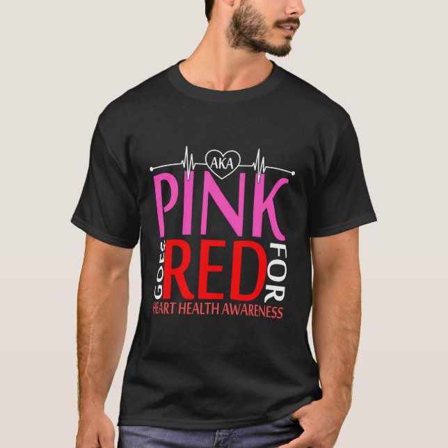 Camiseta A Rosa Fica Vermelha Para Sensibilizar A Saúde Car (Frente)