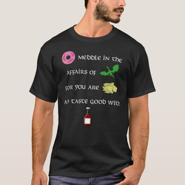 Camiseta A rosquinha intromete nos casos dos dragões (Frente)