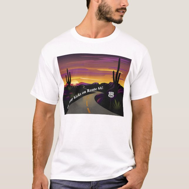 Camiseta A rota 66 obtem a seus pontapés o t-shirt básico (Frente)