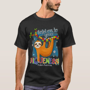 Camiseta A roupa de autismo de preguiça-branca mantém-se fi