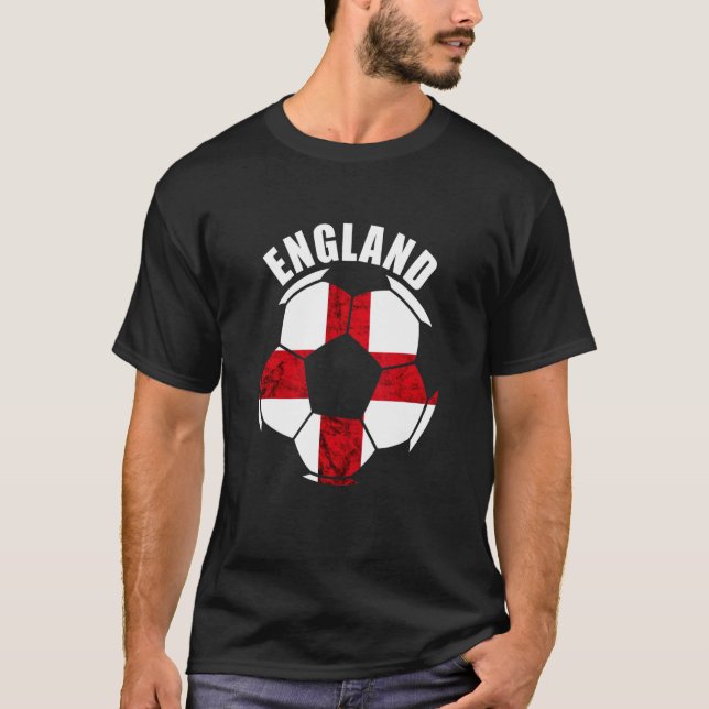 Camiseta A Rua de Futebol da Inglaterra Rugb Cruz Inglês de (Frente)