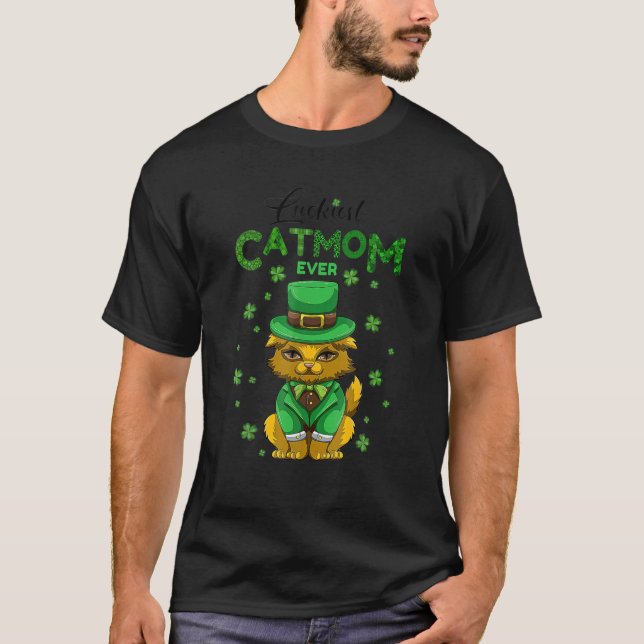 Camiseta A Rua Mais Sortuda De Catmama De Patrick Day (Frente)