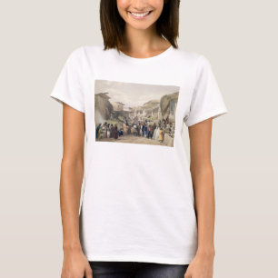 Camiseta A rua principal no bazar em Caubul, no franco