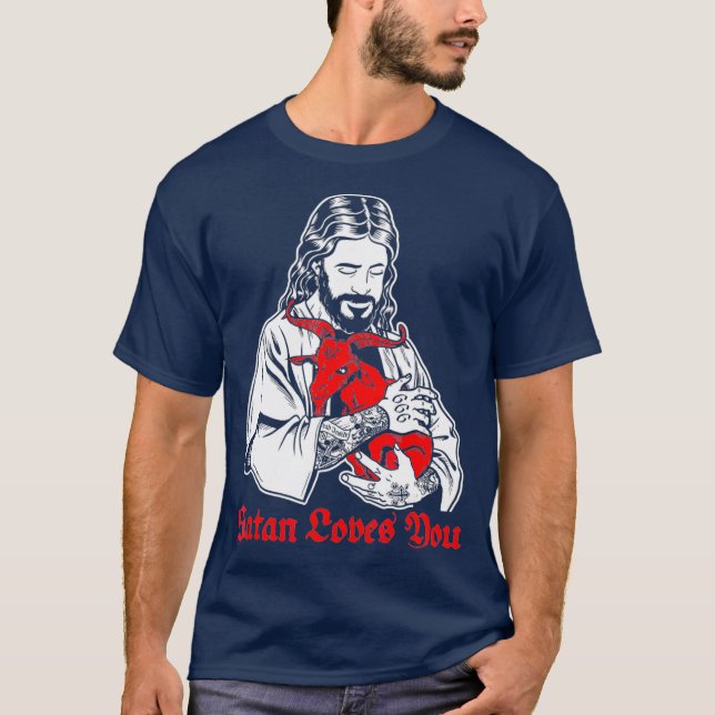 Camiseta A satã ama-te a ti e a Jesus. (Frente)